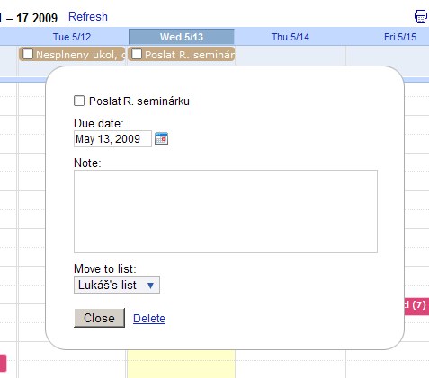 Úkoly v Google Kalendáři