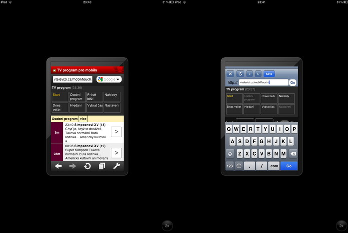 iPad: prohlížeče z iPhonu