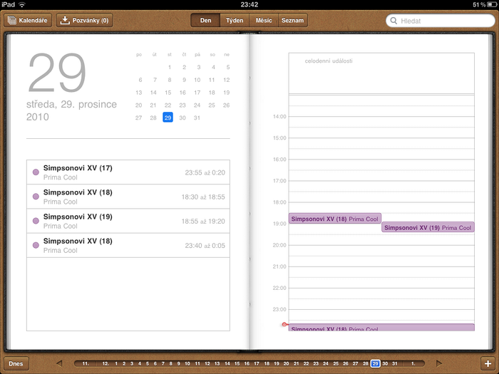 Kalendář v iPadu
