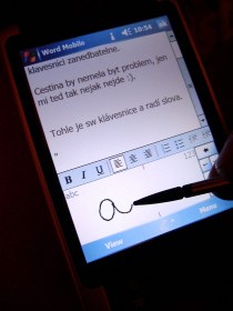 Ukázka vkládání textu do PDA