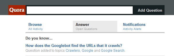 Příklad stupidní otázky na Quoře - jak hledá Googlebot?